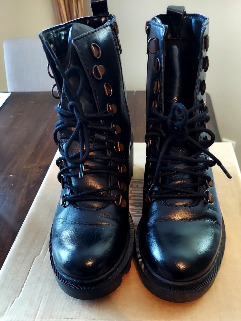 Steve Madden Leather Krame Combat Boots - Women's